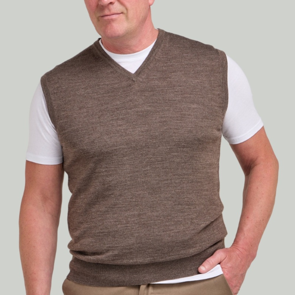 Classic V-Neck Brown Sweater Vest